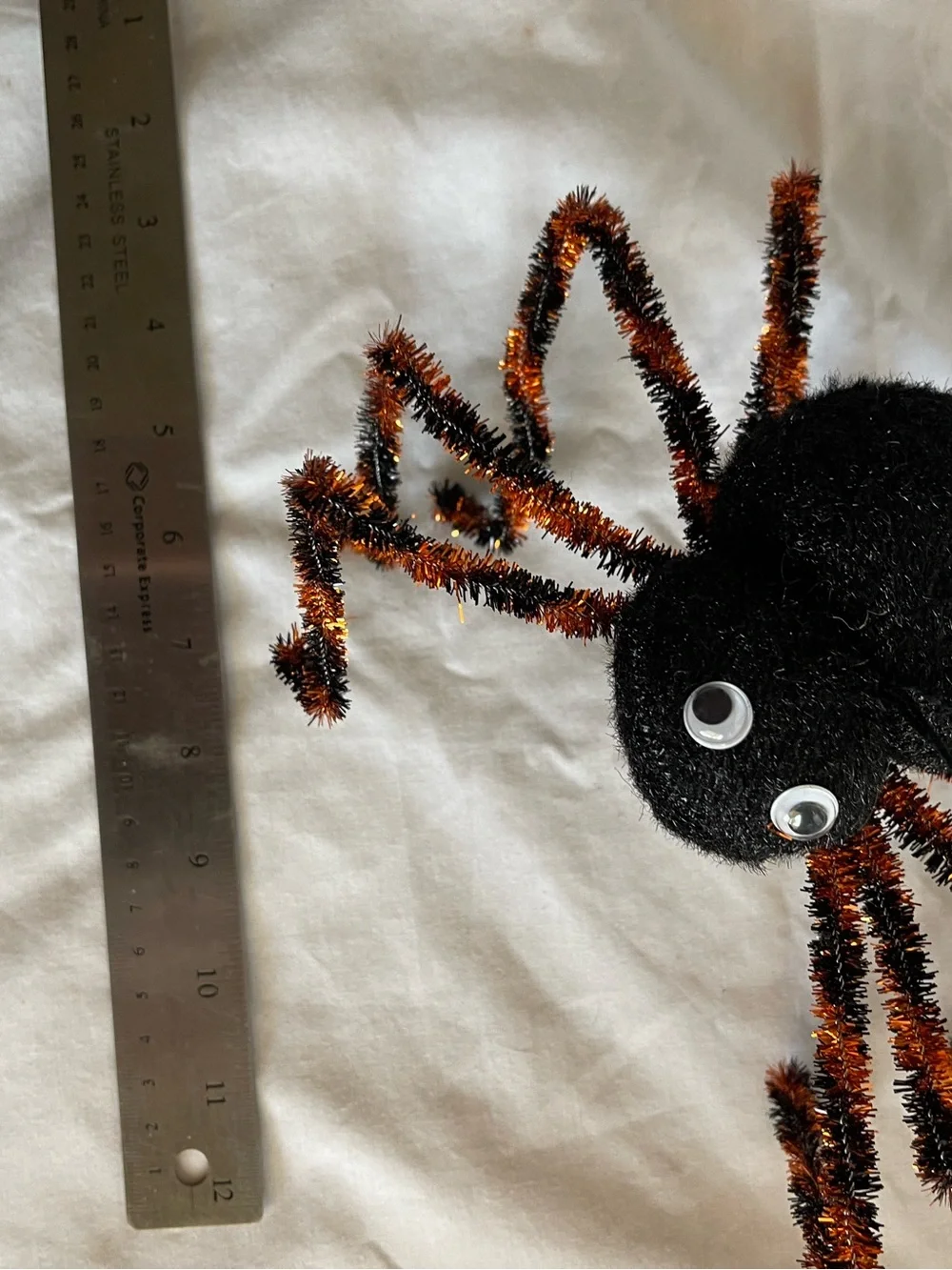 3 Vintage Posable Spiders With Black Netting for web Halloween Decor Props